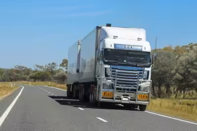 Heavy-duty truck ensures cargo safety with reliable insurance products.