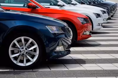Group of cars protected by essential insurance products.