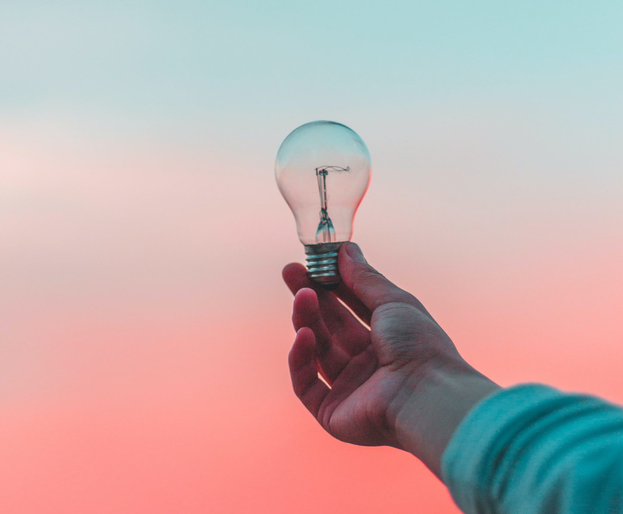 A light bulb as a metaphor for millennials mindset