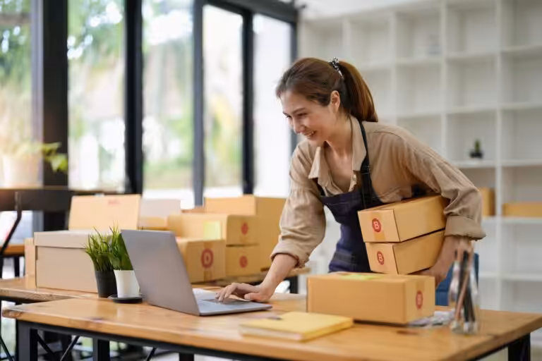 Small business owner fulfilling online orders with support from a Xero accountant Penrith.